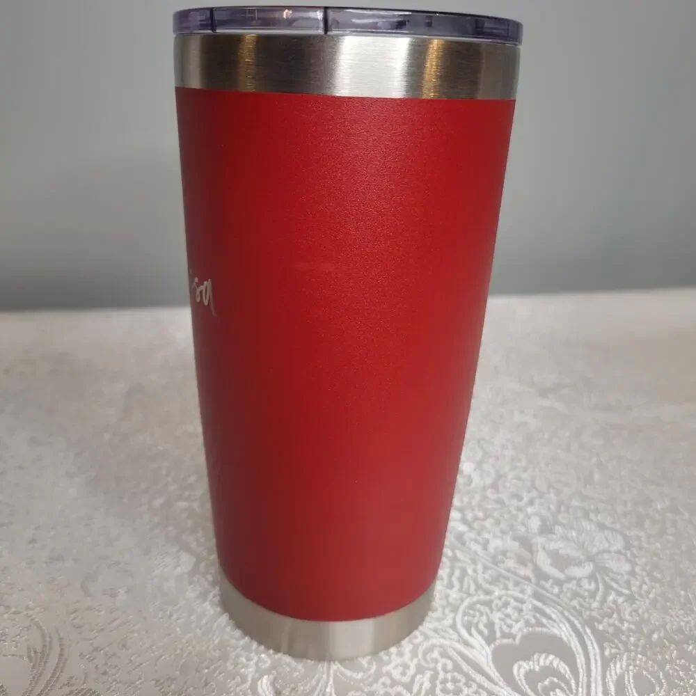 Personalized Melissa tumbler dark red stainless steel travel mug double walled‎